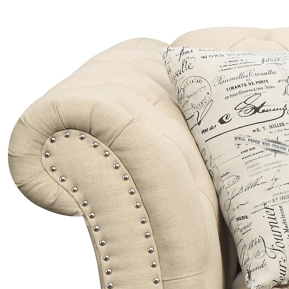 Twine Loveseat with French Script Pillows