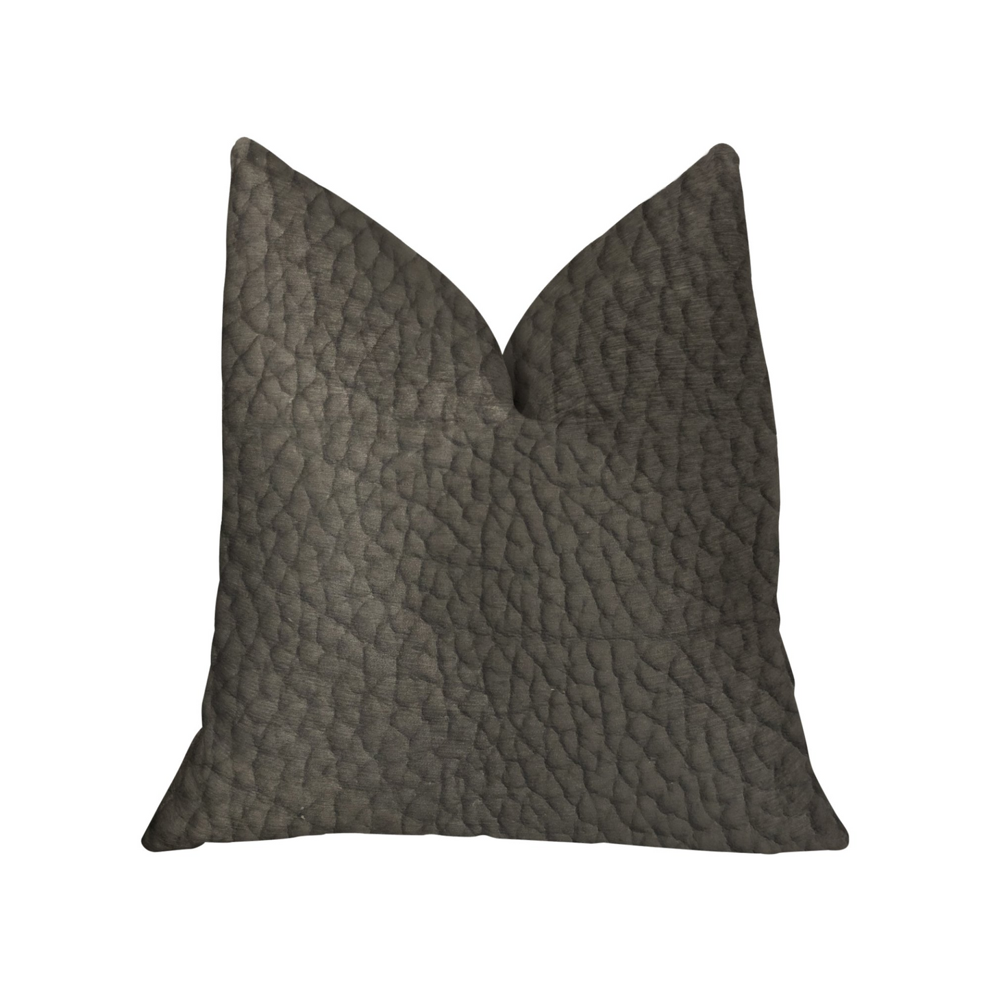 Modern Black Black Artificial Leather Luxury Throw Pillow