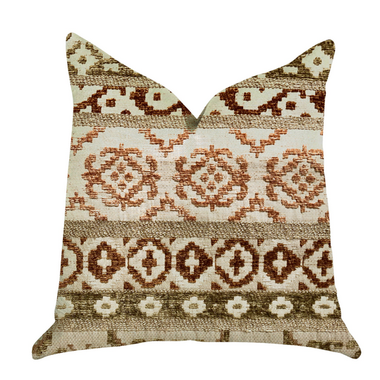 Arabesque Shades of Brown Luxury Throw Pillow