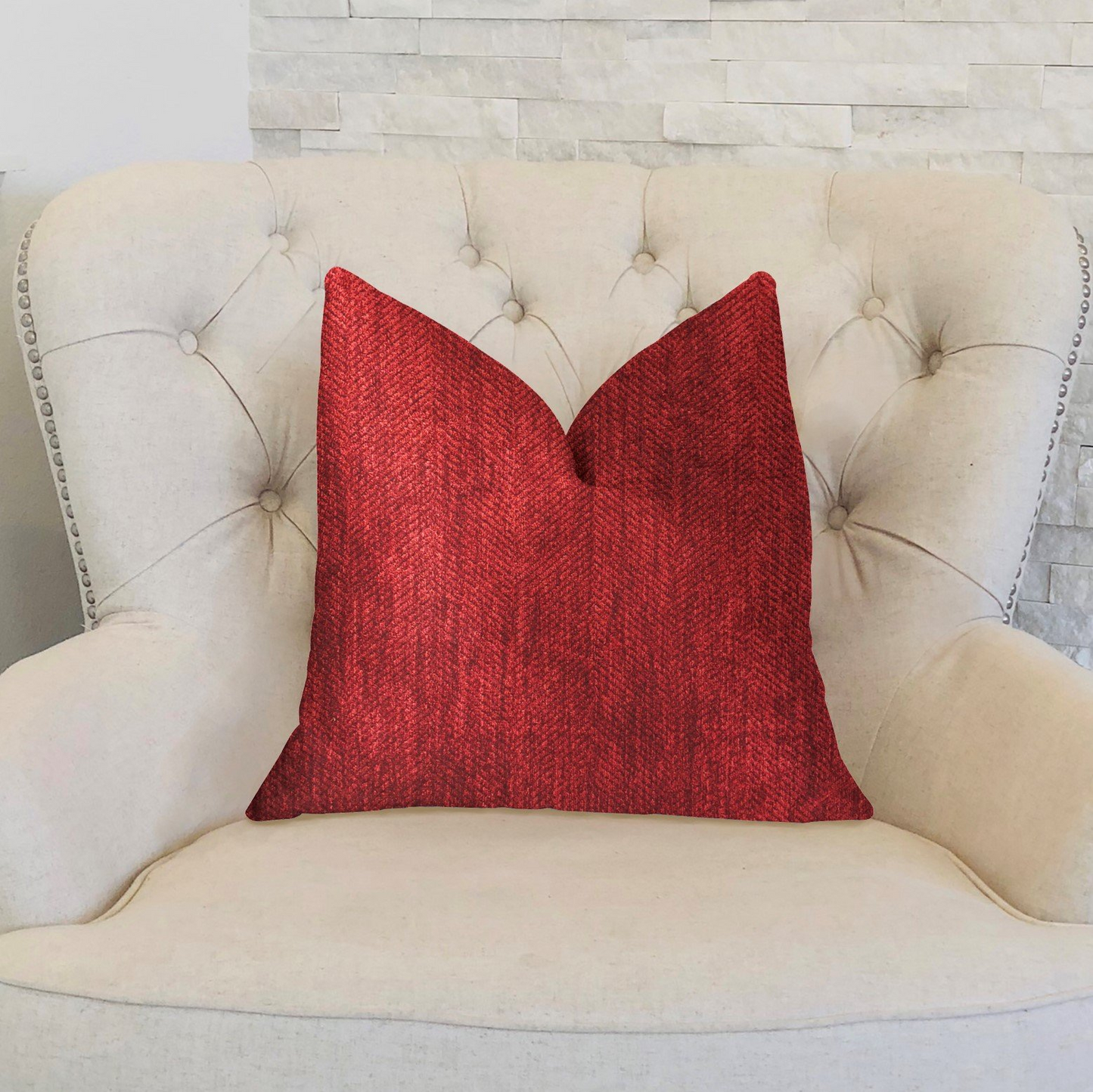 Sangria Cherry Red Luxury Throw Pillow