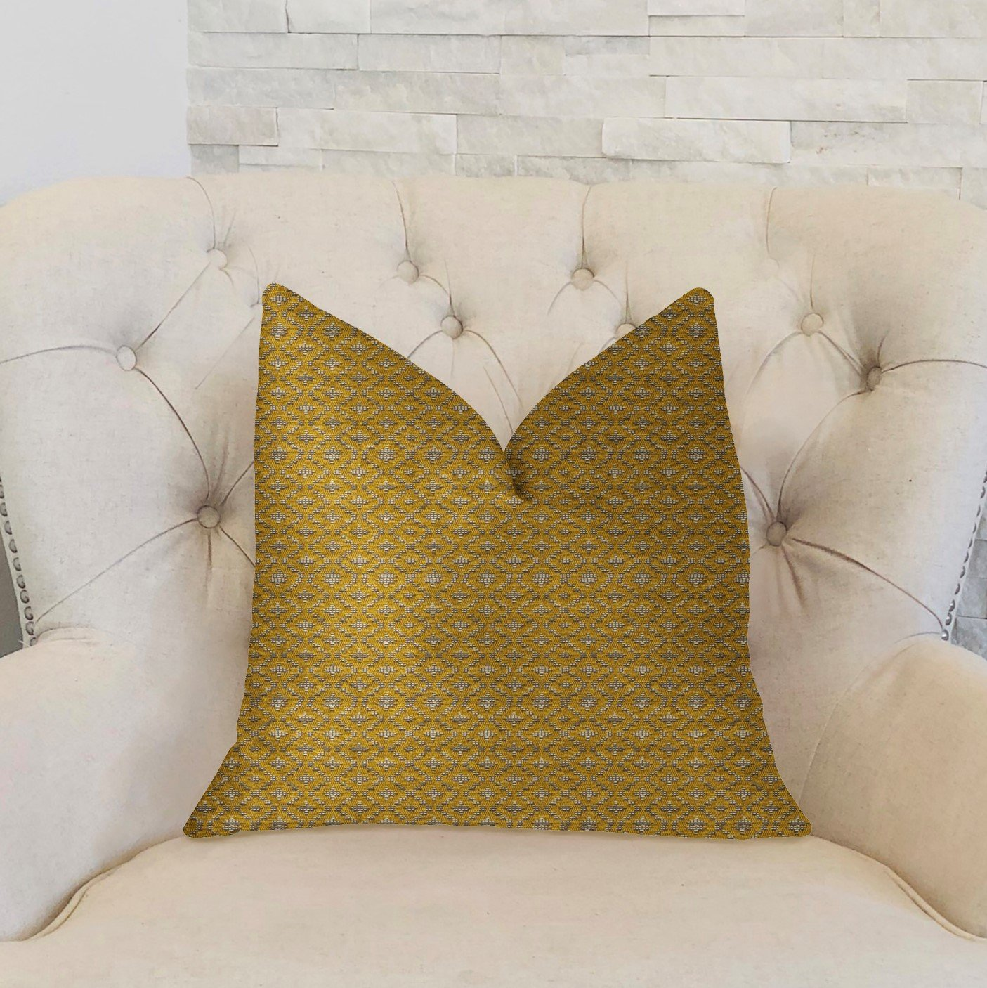 Goden Cleopatra Gold and Silver Luxury Throw Pillow