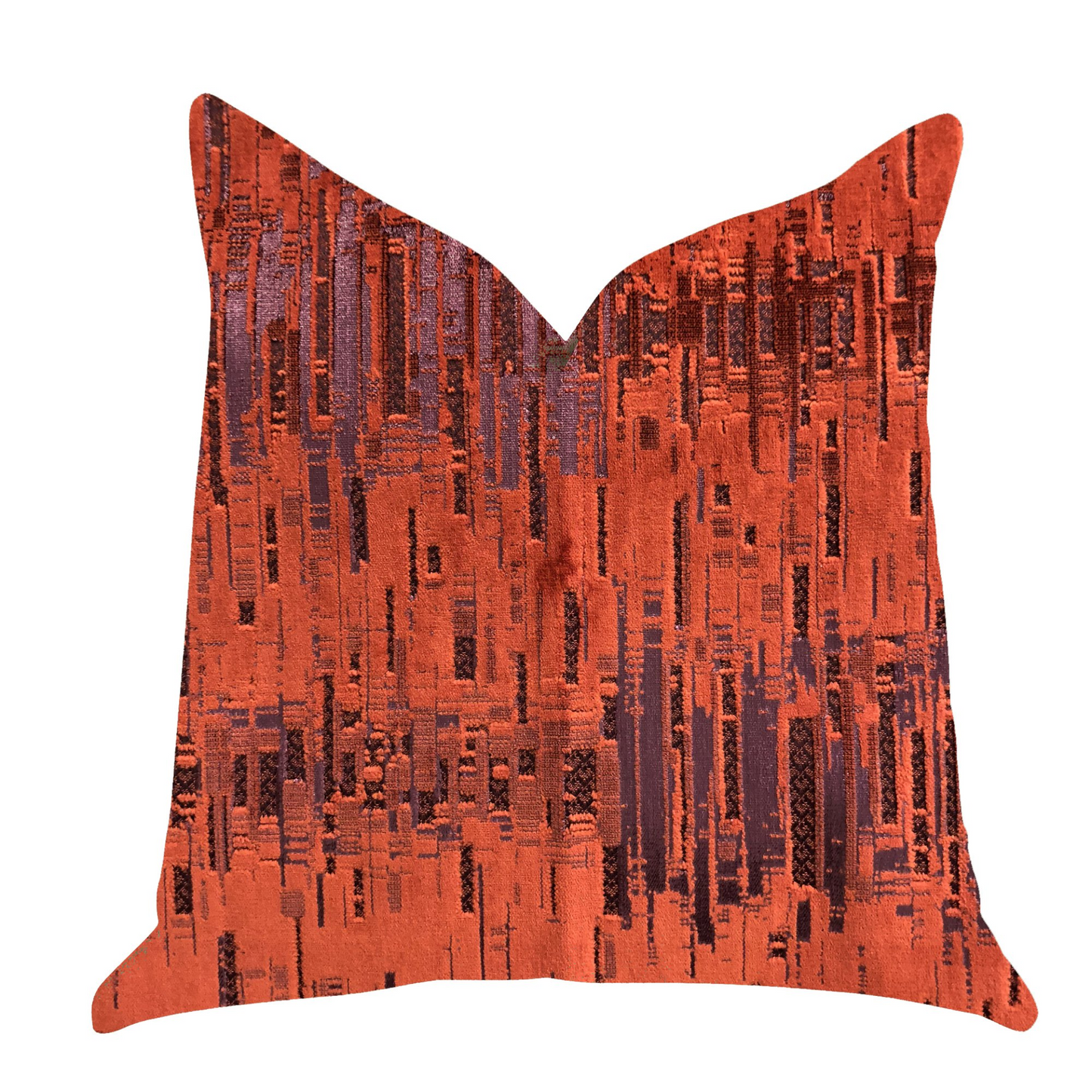 Luminous Skyscraper Luxury Throw Pillow in Orange Red Tones