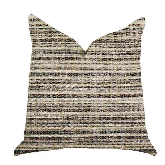 Skyway Lines Luxury Brown-Beige Multi Tones Throw Pillow