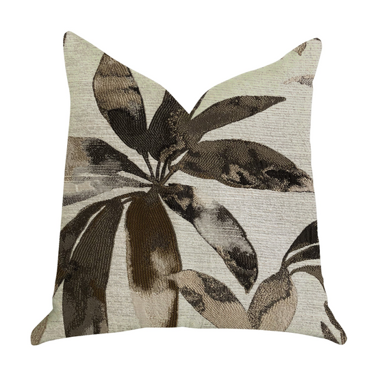 Santorini Cove Beige and Brown Tones Luxury Throw Pillow