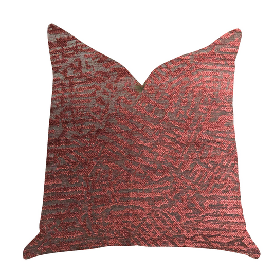 Crushed Wine Luxury Throw Pillow in Dark Red