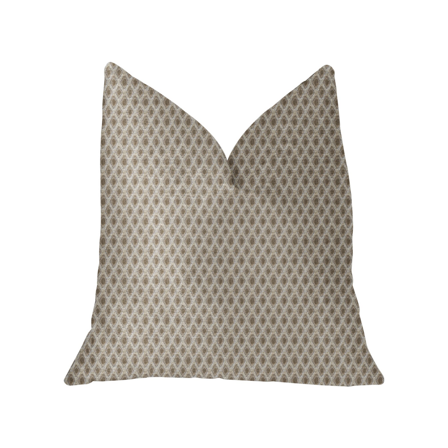 Diamant Beige and Brown Luxury Throw Pillow