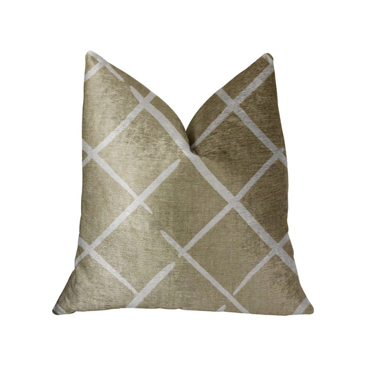 DaVinci Beige and Brown Luxury Throw Pillow