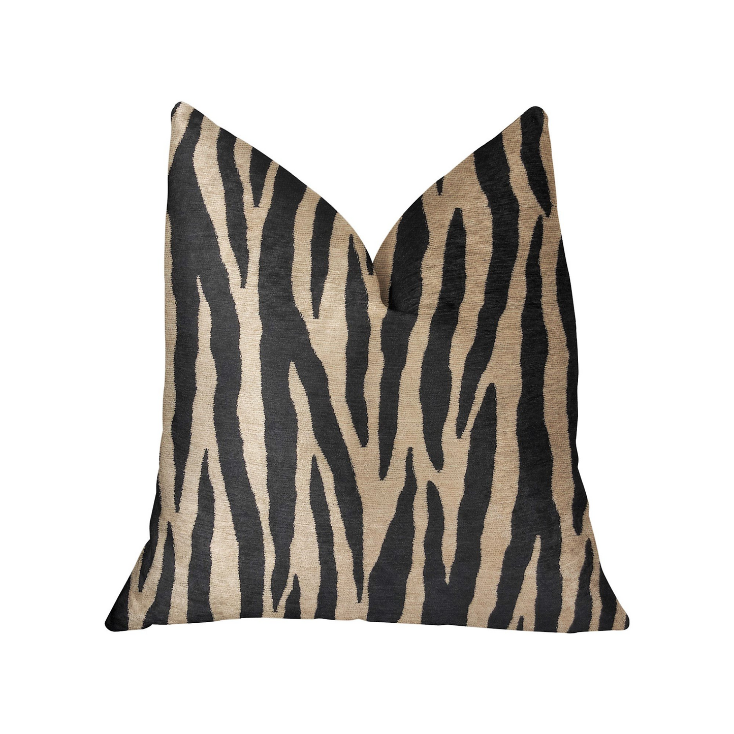 Zippy Zebra Black and Beige Luxury Throw Pillow