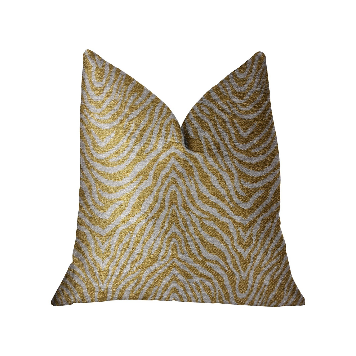 Oasis Waves Yellow and Beige Luxury Throw Pillow