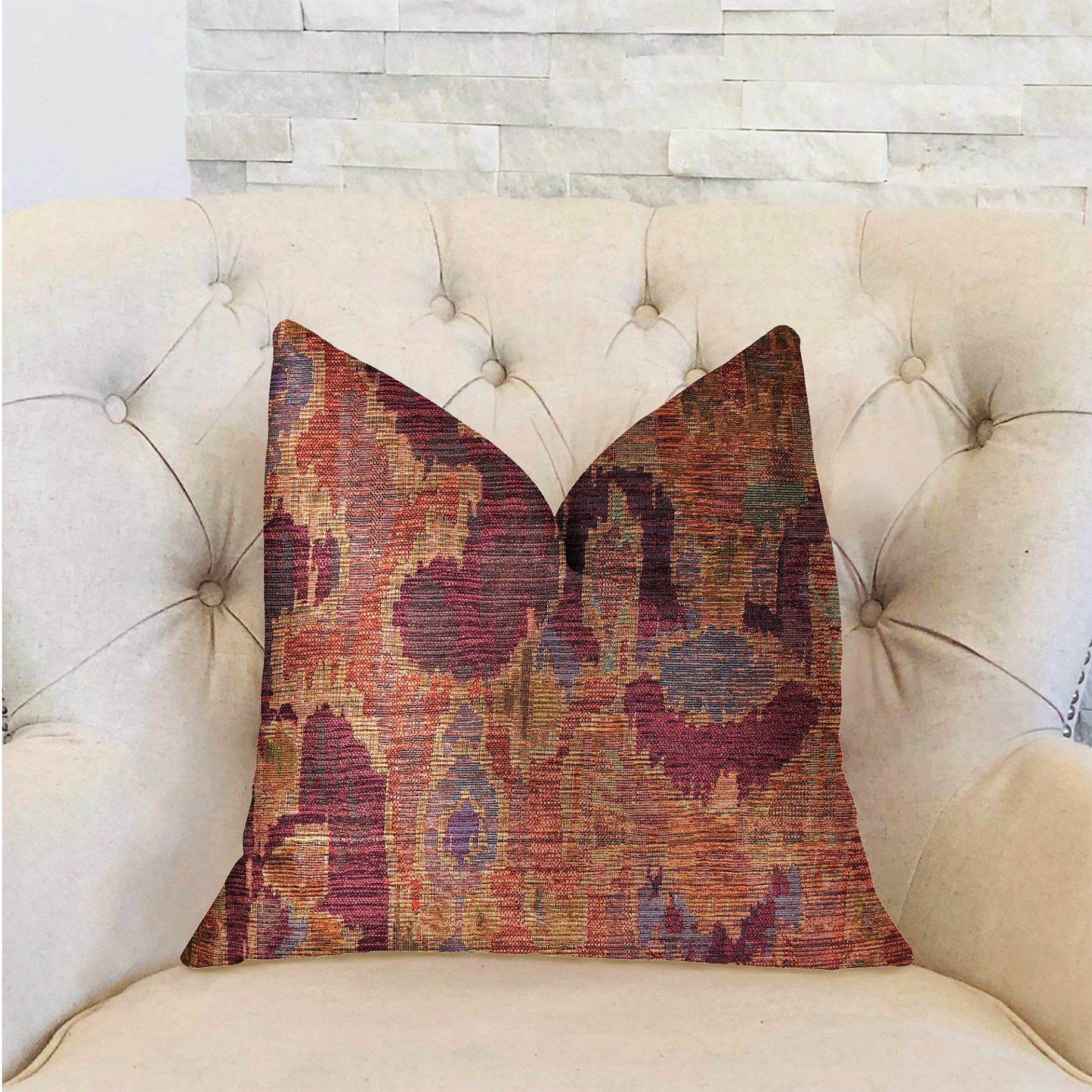 Bear Valley Red Luxury Throw Pillow