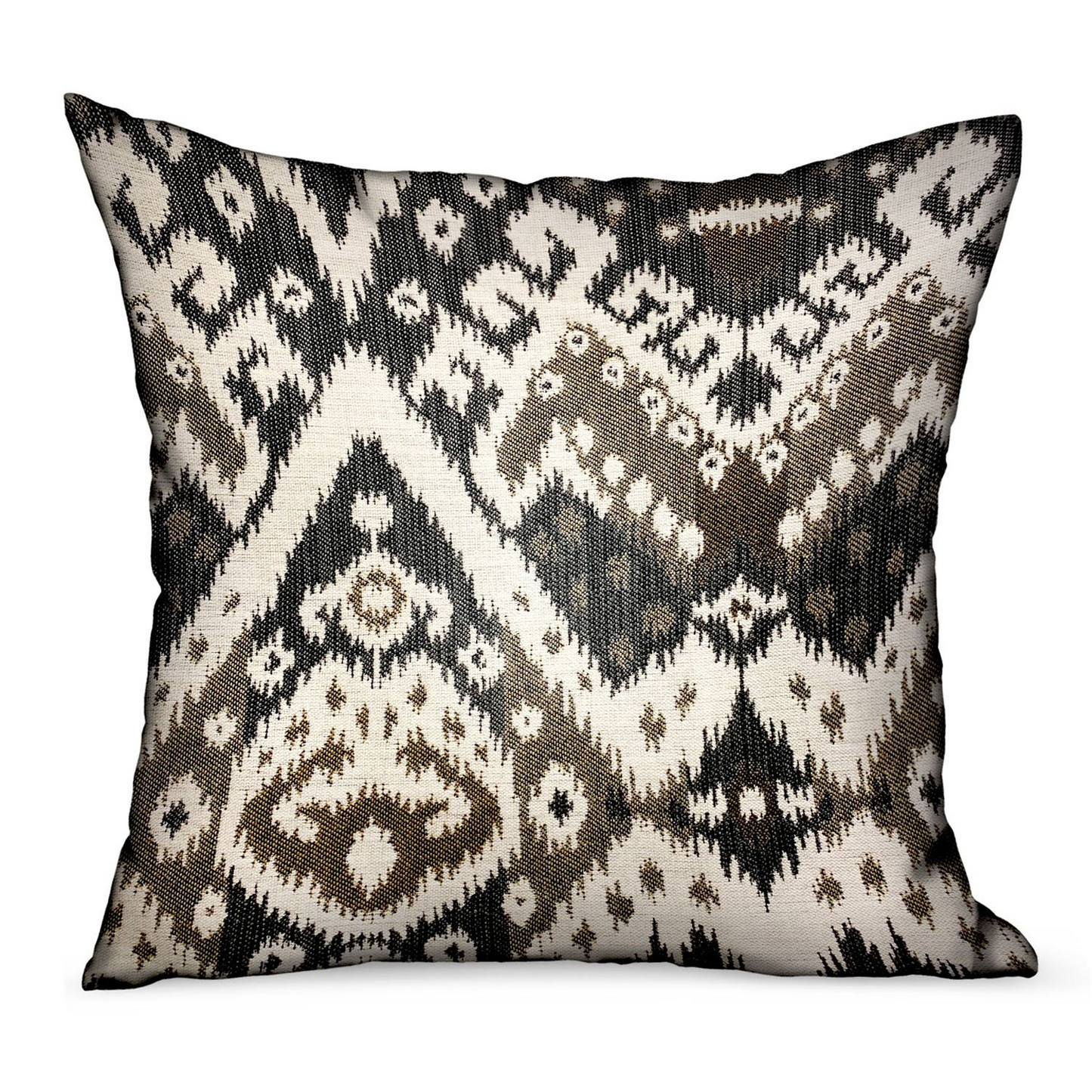 Amare Dream Brown Ikat Luxury Outdoor/Indoor Throw Pillow