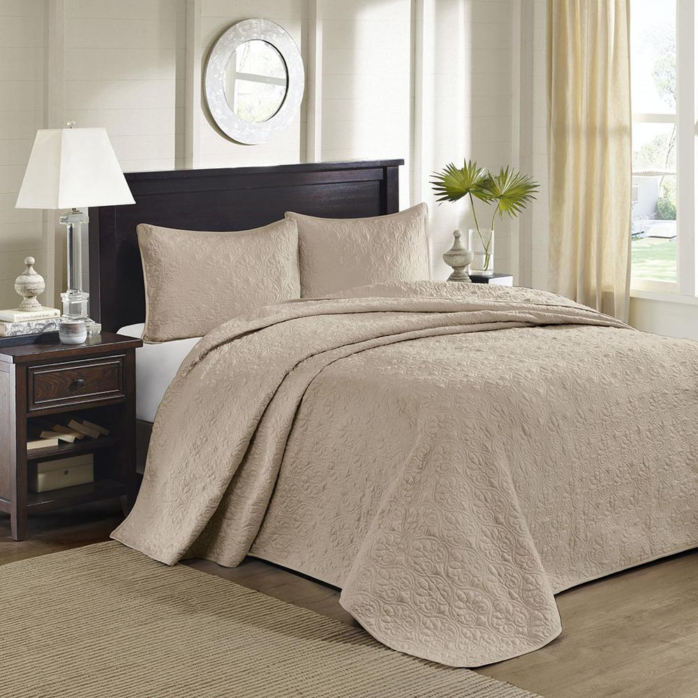 100% Polyester Solid Reversible Bedspread Set 701