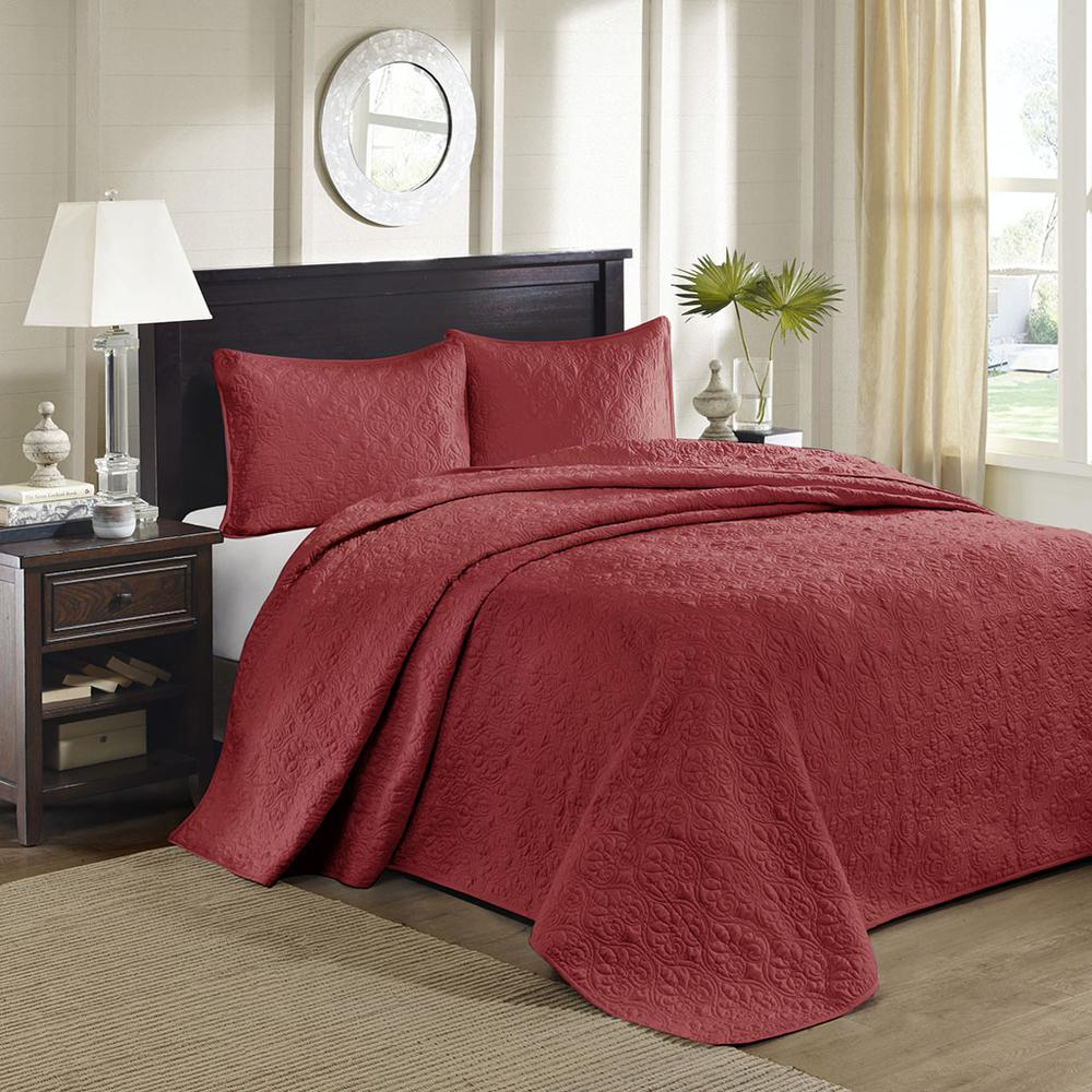 100% Polyester Solid Reversible Bedspread Set 701