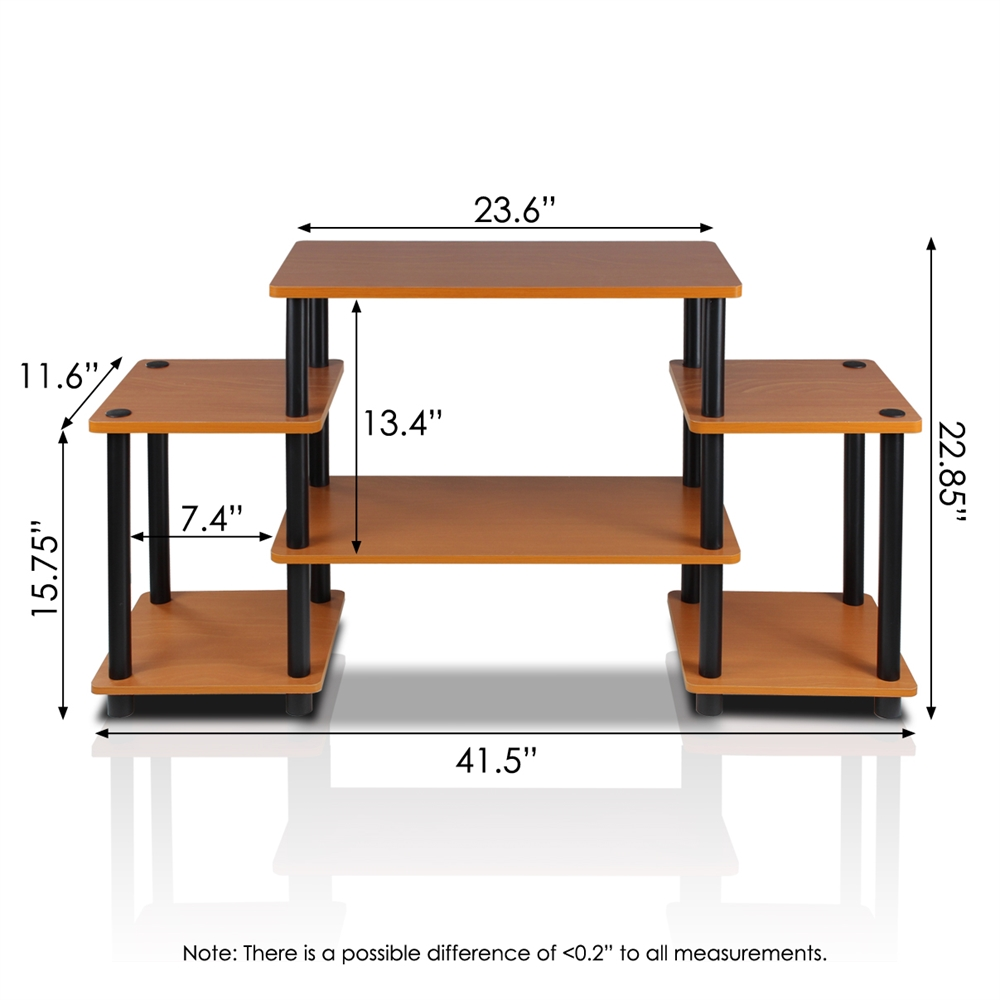 Turn-N-Tube No Tools Entertainment Center, Light Cherry/Black