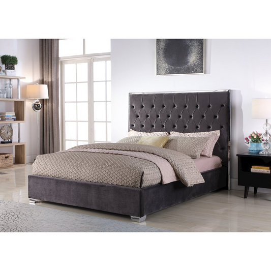 Kressa Upholstered Velour Bed