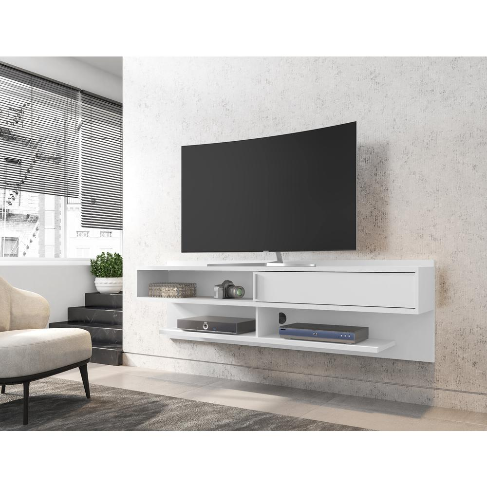 Astor 70.86 Floating Entertainment Center in White