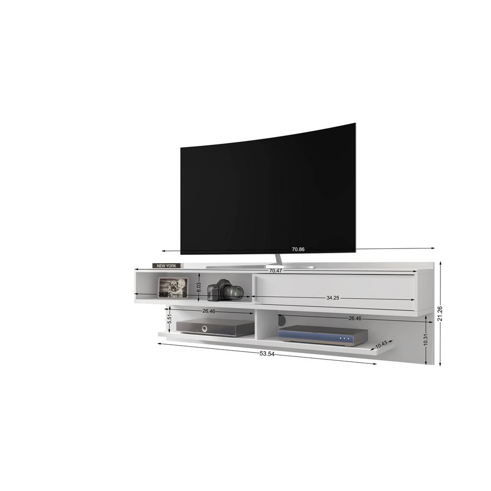 Astor 70.86 Floating Entertainment Center in White