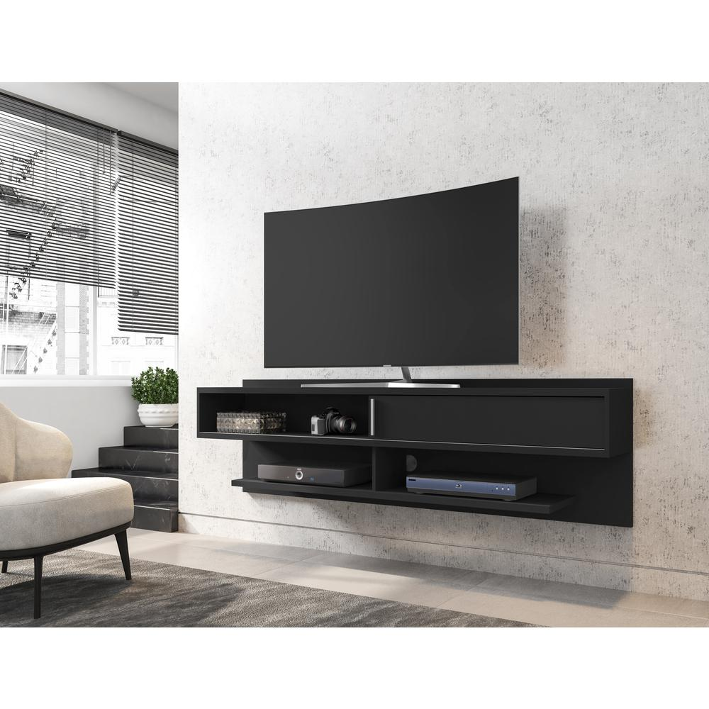 Astor 70.86 Floating Entertainment Center in Black