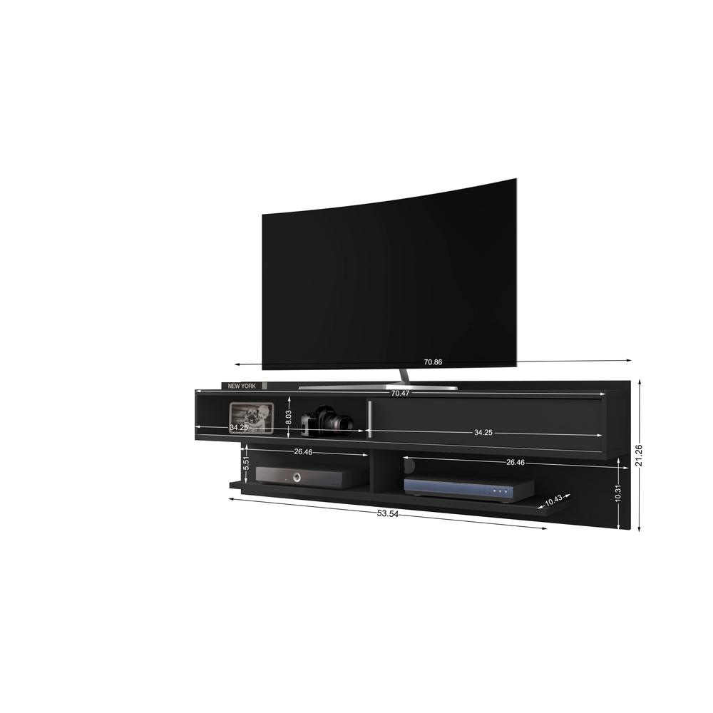 Astor 70.86 Floating Entertainment Center in Black