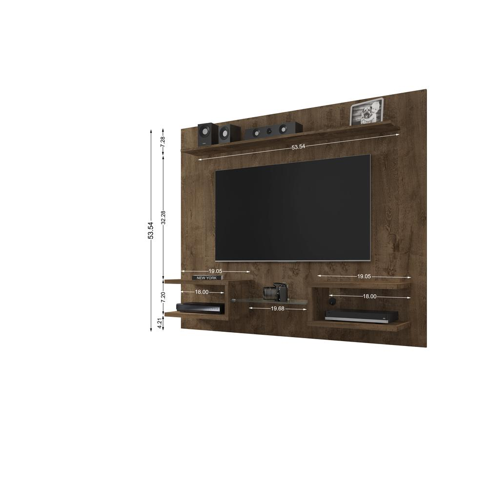 Plaza 64.25 Floating Entertainment Center in Rustic Brown