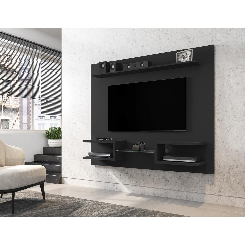 Plaza 64.25 Floating Entertainment Center in Black