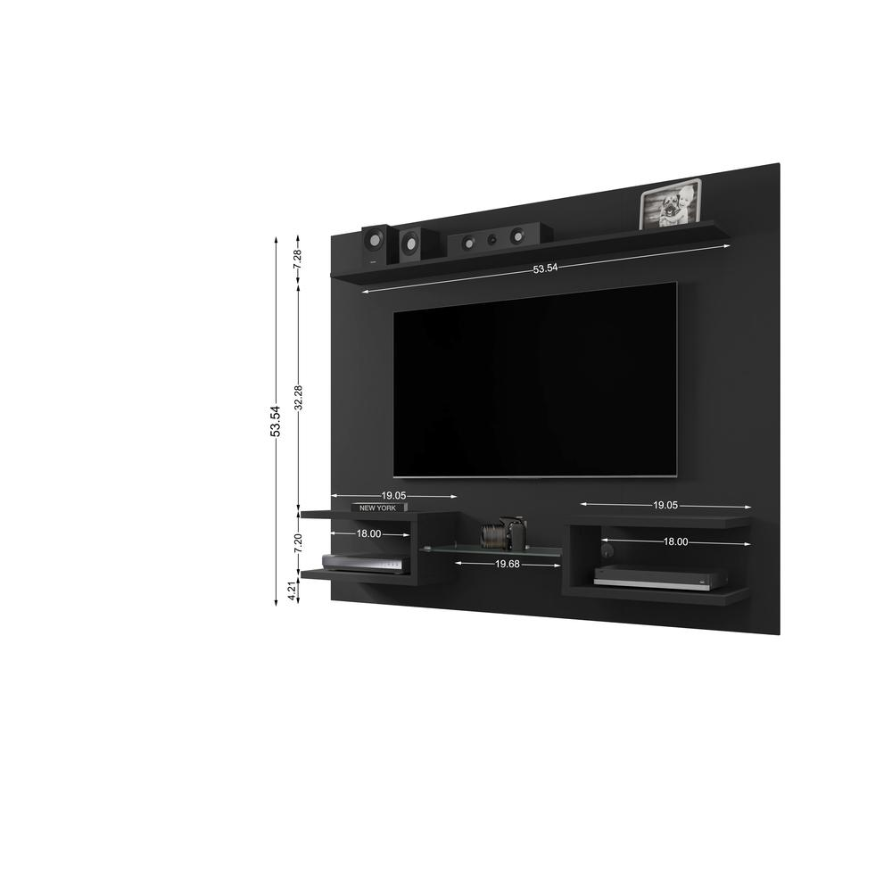 Plaza 64.25 Floating Entertainment Center in Black