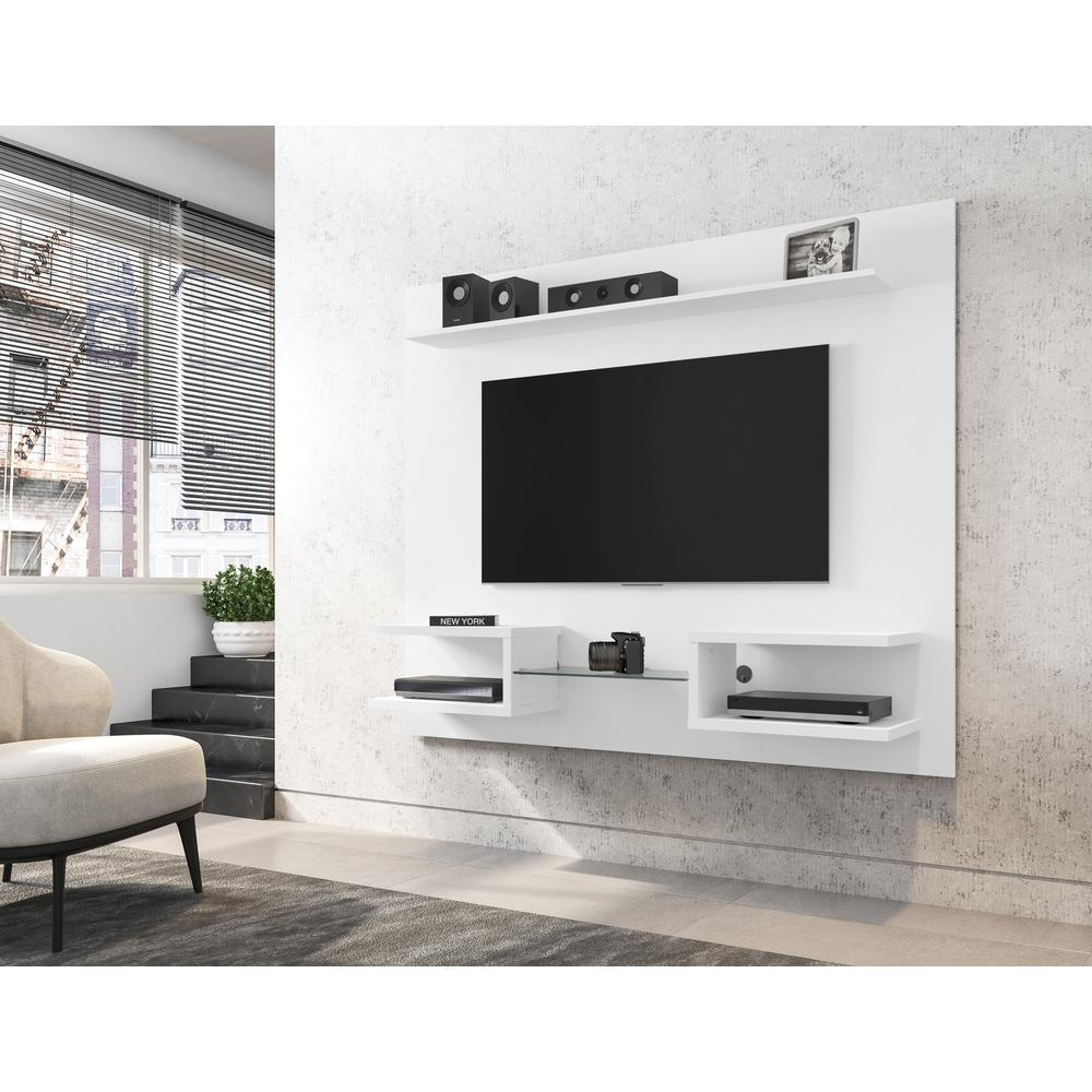 Plaza 64.25 Floating Entertainment Center in White