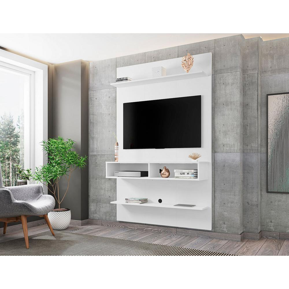 Libra Long Floating 45.35" Entertainment Center in White