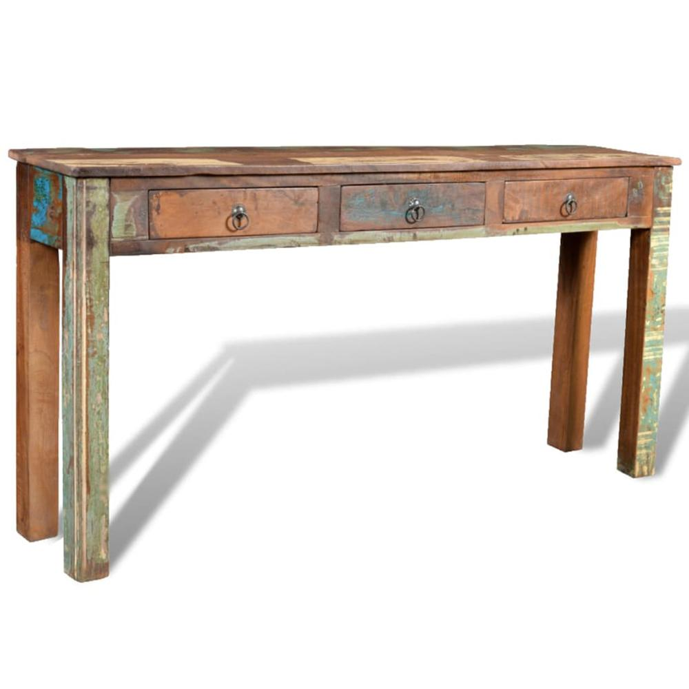 vidaXL Console Table with 3 Drawers Reclaimed Wood, 241137