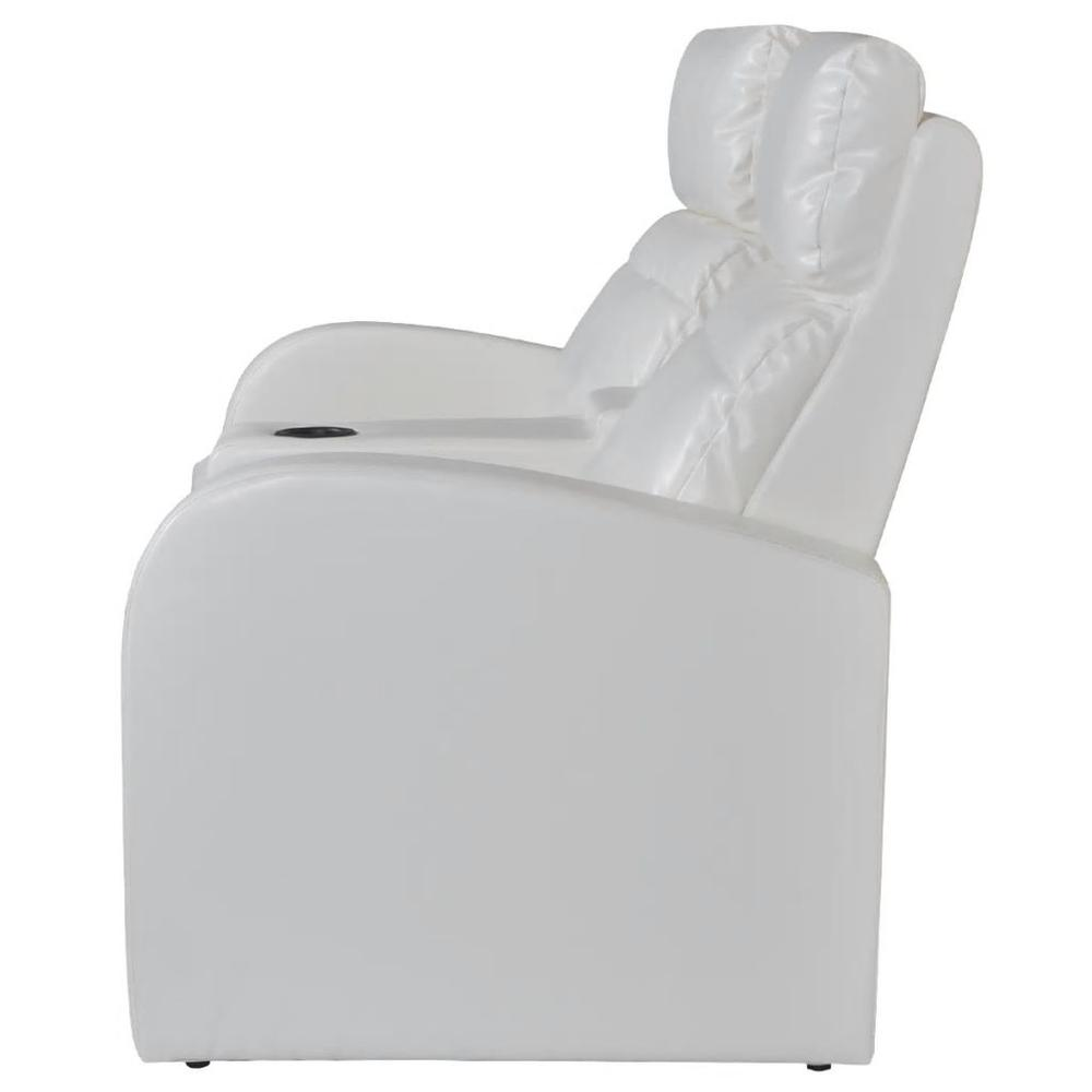 vidaXL 2-Seater Home Theater Recliner Sofa White Faux Leather, 242538