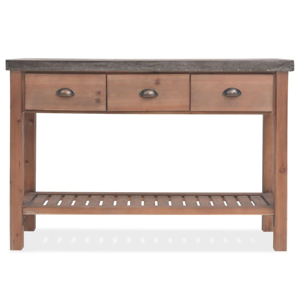 vidaXL Console Table Solid Fir Wood 48"x13.8"x31.5", 245460