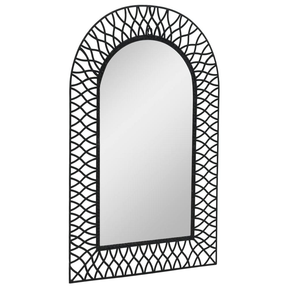 vidaXL Wall Mirror Arched 19.6"x31.4" Black, 245919