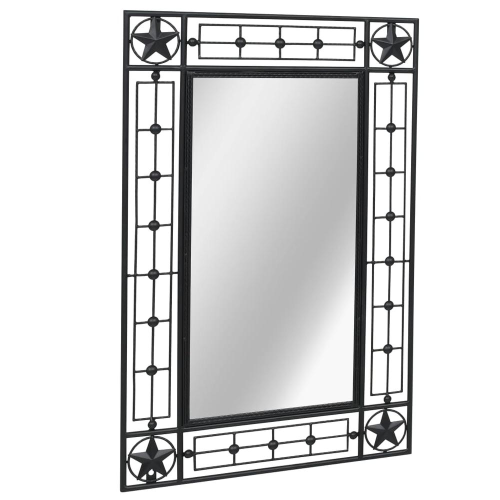 vidaXL Wall Mirror Sunburst 31.4" Black, 245925