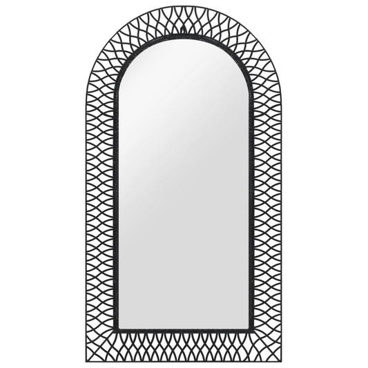 vidaXL Wall Mirror Arched 23.6"x43.3" Black, 245920