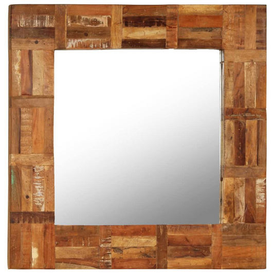 vidaXL Wall Mirror Solid Reclaimed Wood 23.6"x23.6", 246417