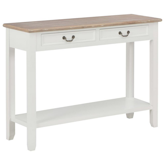 vidaXL Console Table White 43.3"x13.7"x31.4" Wood, 249901