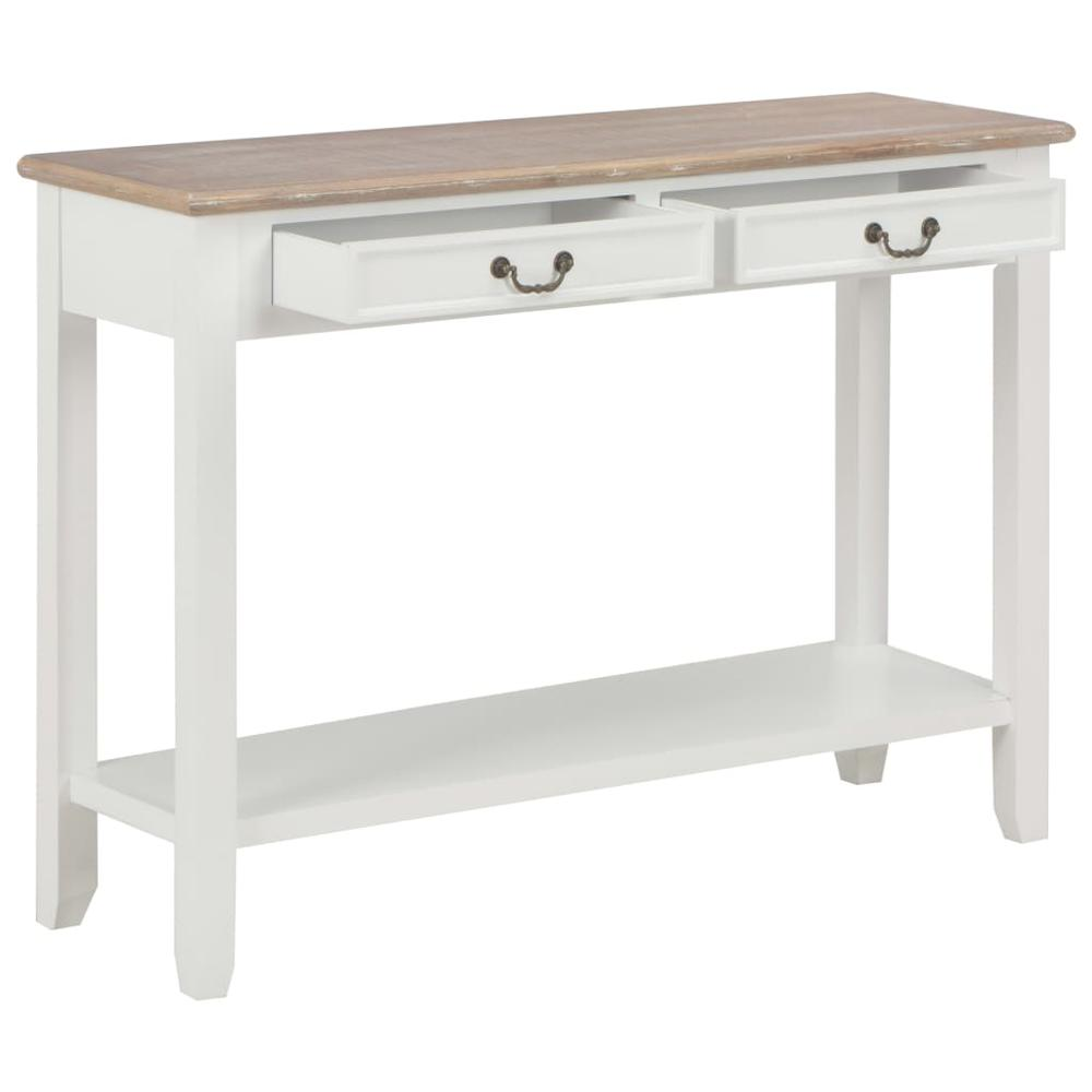 vidaXL Console Table White 43.3"x13.7"x31.4" Wood, 249901