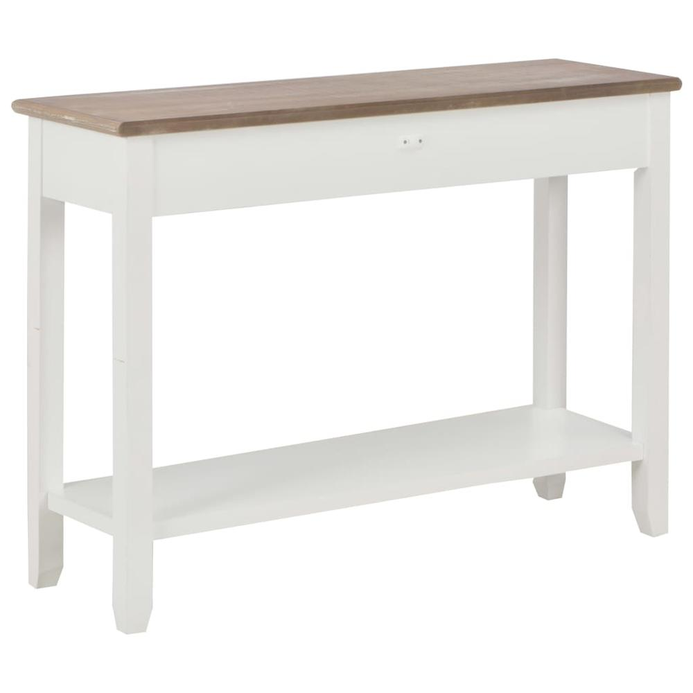 vidaXL Console Table White 43.3"x13.7"x31.4" Wood, 249901