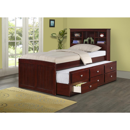 Twin Bookcase Captains Trundle Bed