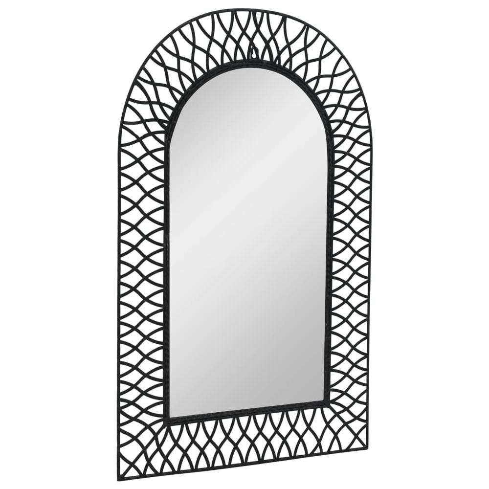 vidaXL Garden Wall Mirror Arched 19.6"x31.4" Black, 275607