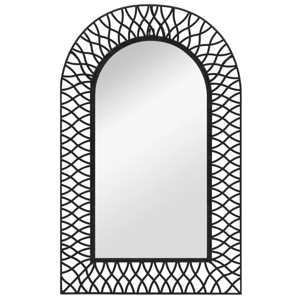 vidaXL Garden Wall Mirror Arched 19.6"x31.4" Black, 275607