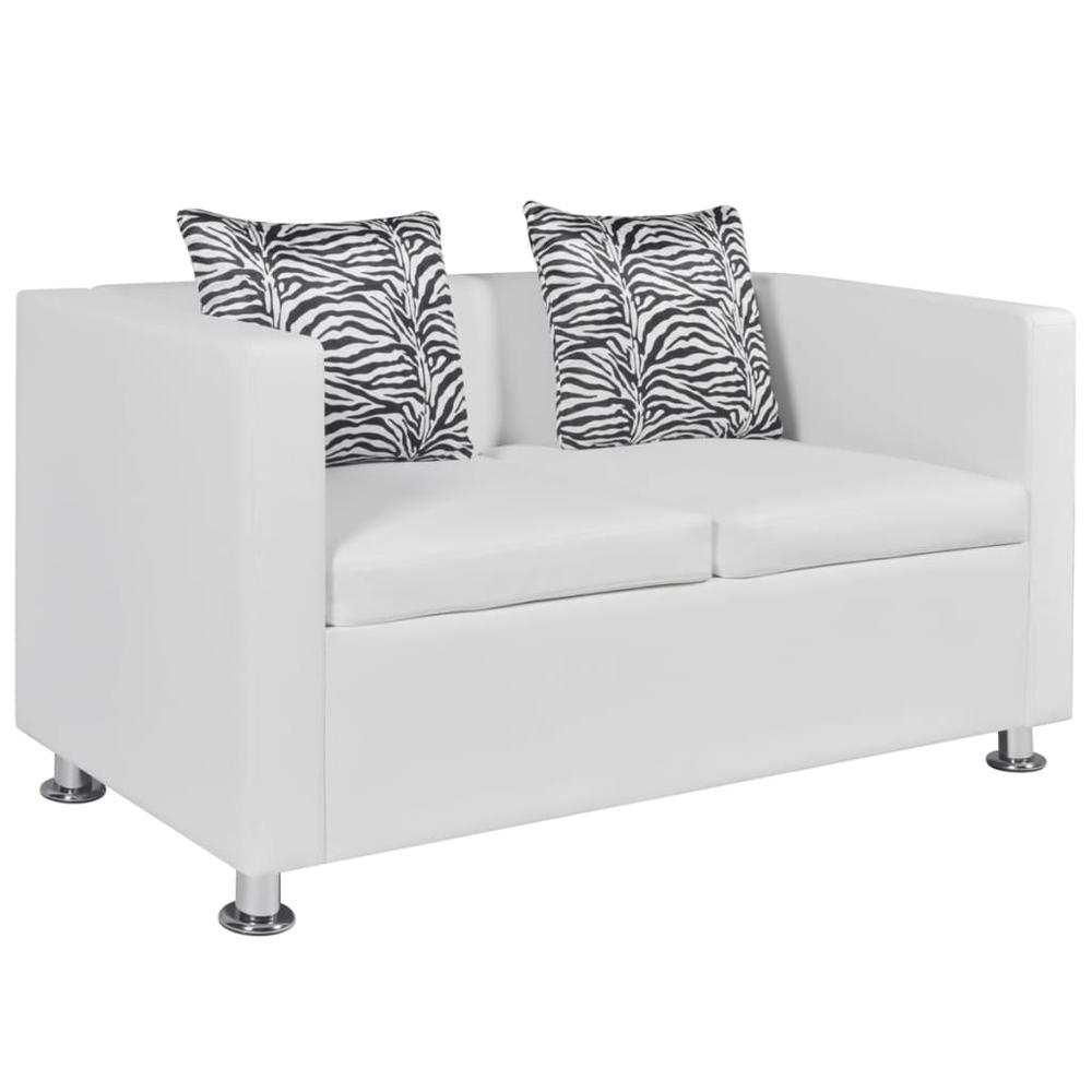 vidaXL Sofa Set Armchair and 2-Seater White Faux Leather, 278521