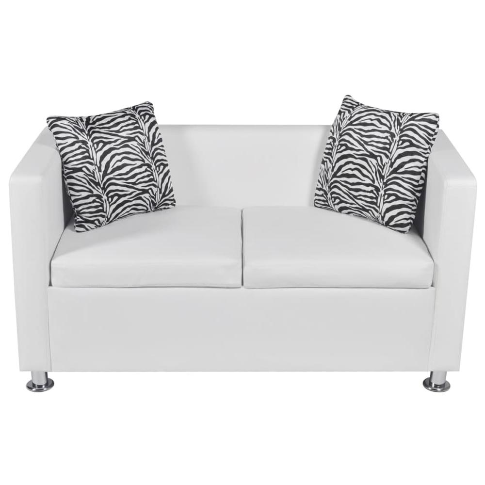 vidaXL Sofa Set Armchair and 2-Seater White Faux Leather, 278521