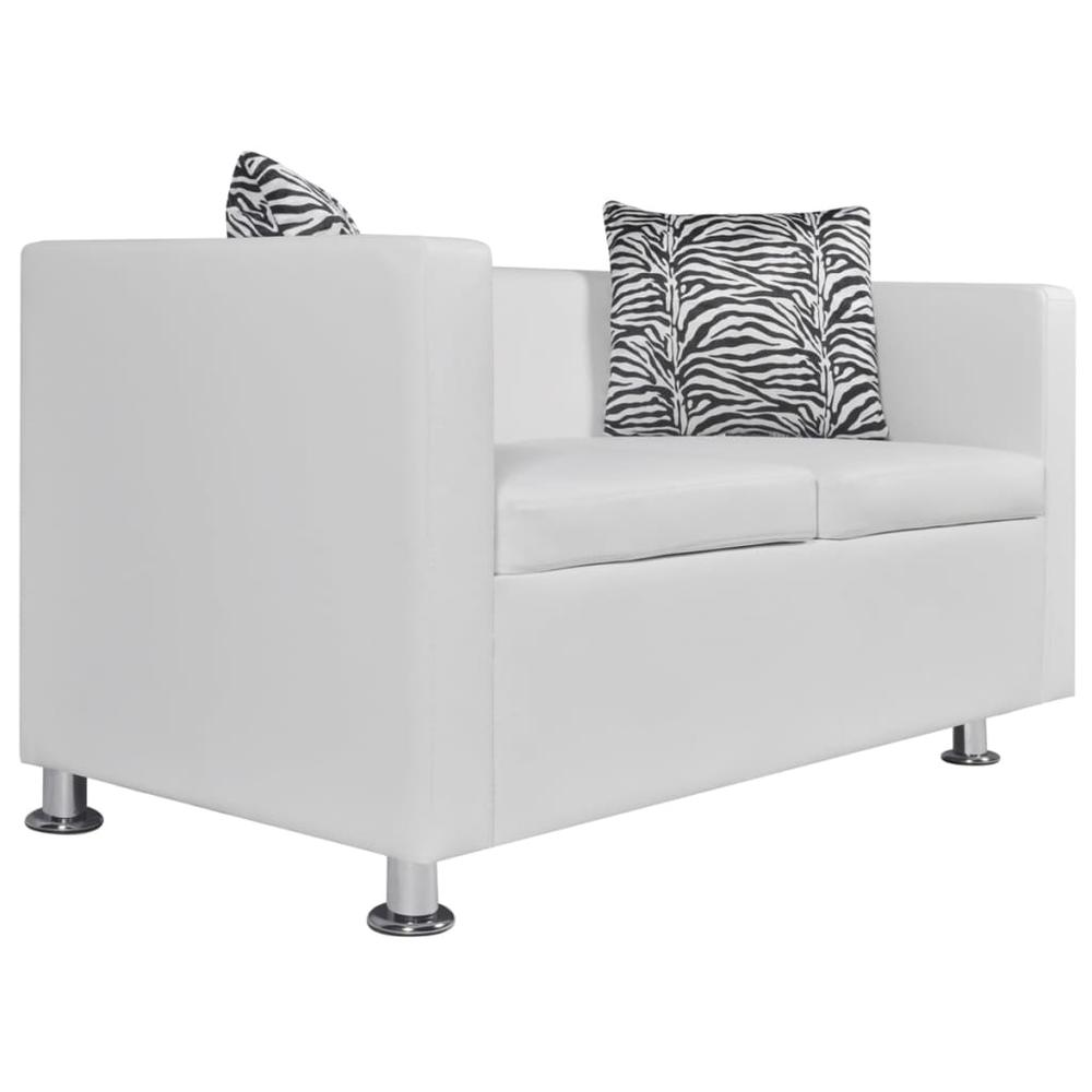 vidaXL Sofa Set Armchair and 2-Seater White Faux Leather, 278521