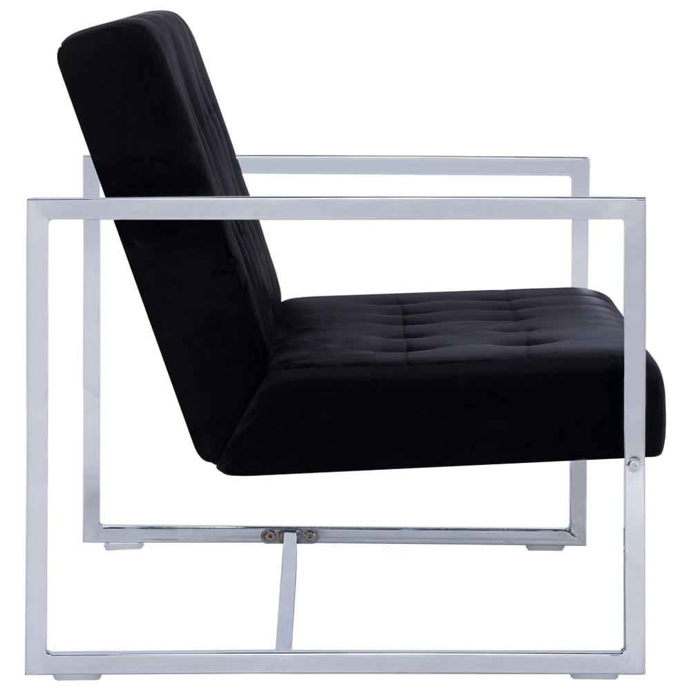 vidaXL 2-Seater Sofa with Armrests Black Chrome and Velvet, 282272