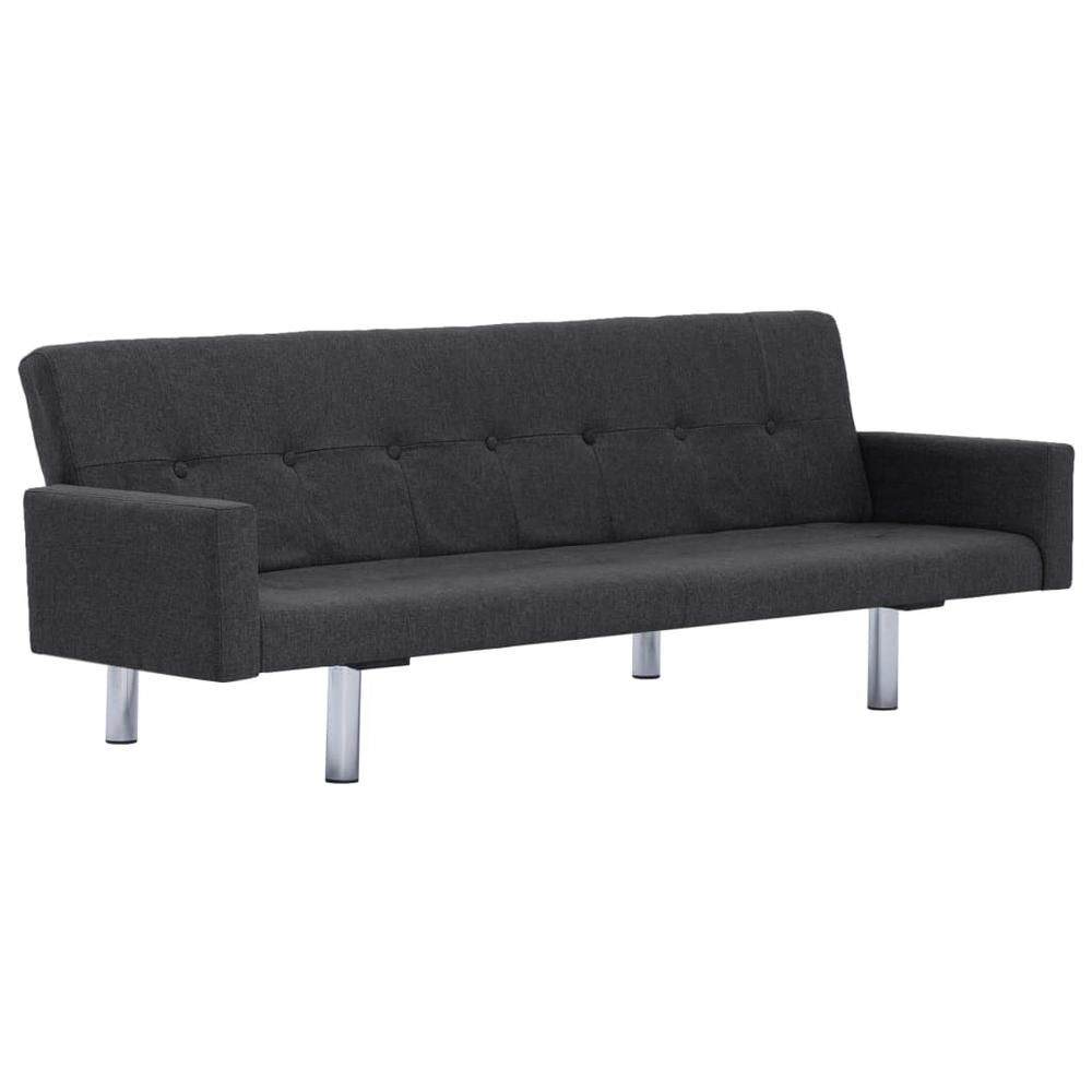 vidaXL Sofa Bed with Armrest Dark Gray Fabric, 282297