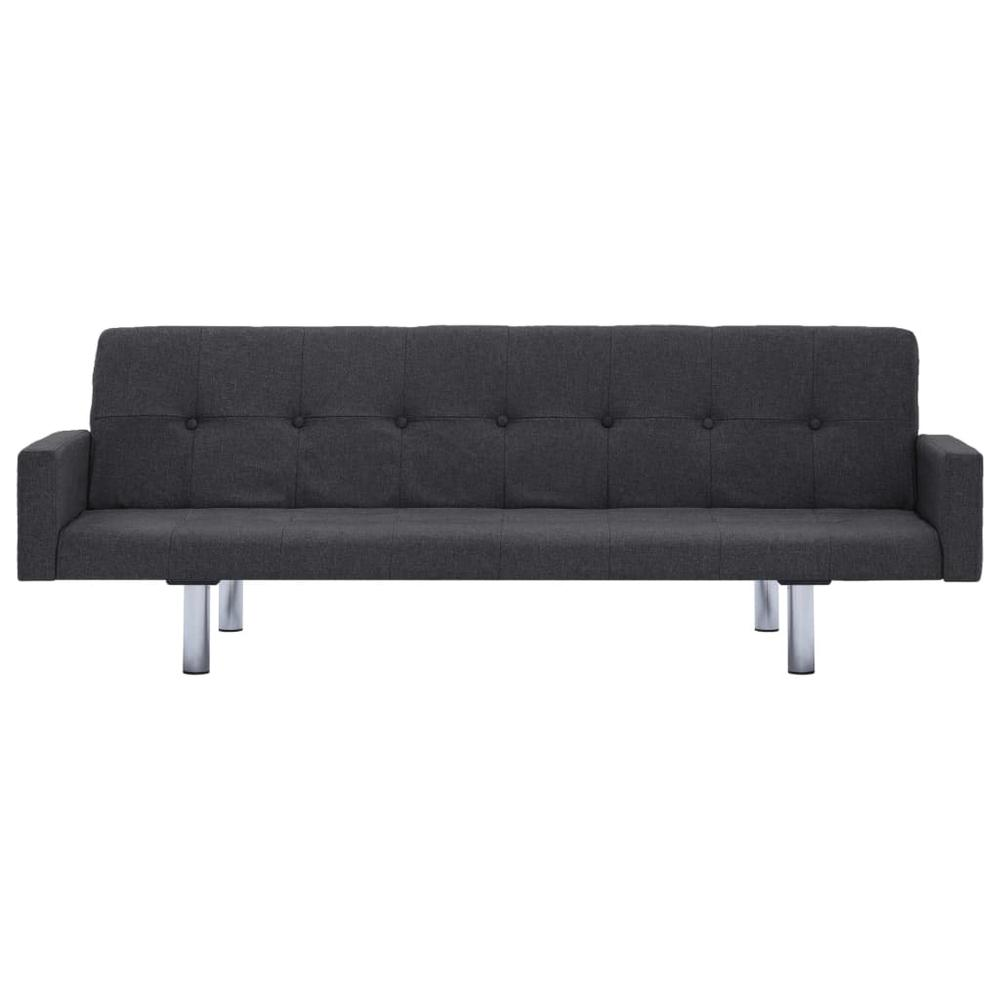 vidaXL Sofa Bed with Armrest Dark Gray Fabric, 282297