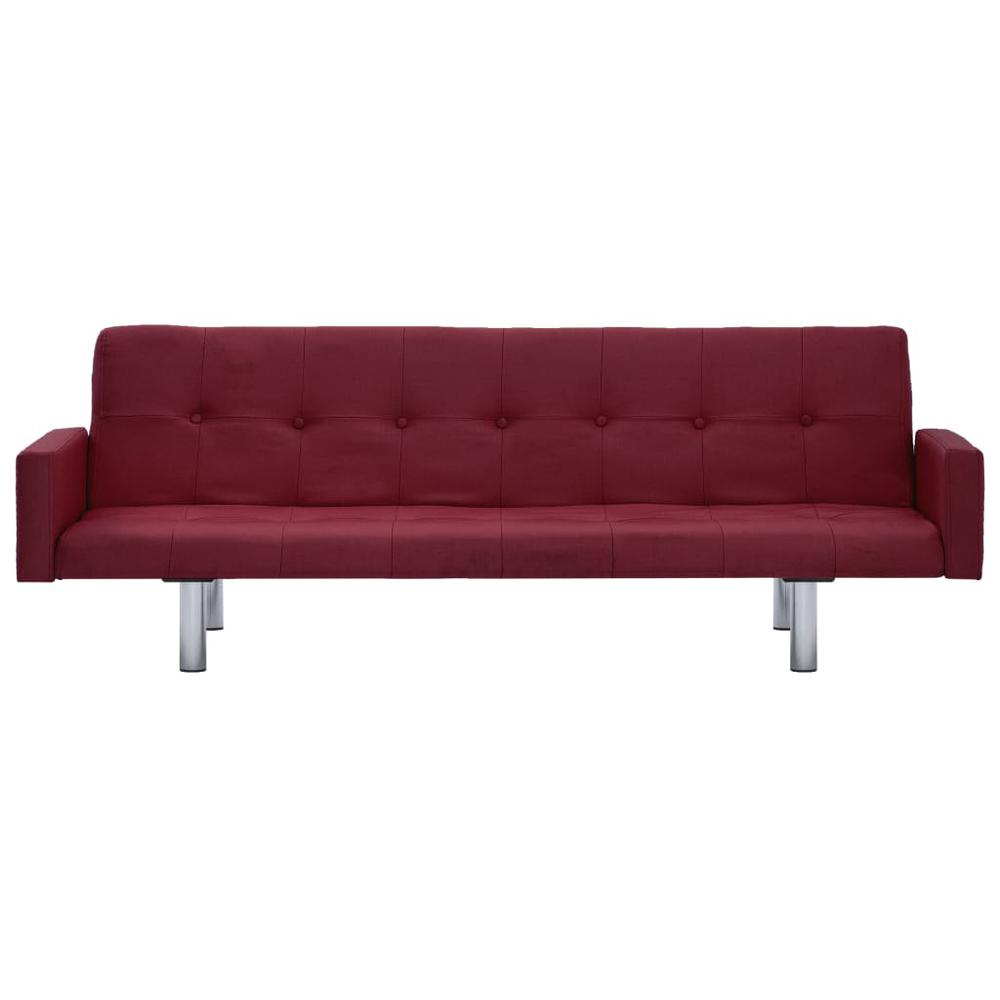 vidaXL Sofa Bed with Armrest Wine Red Fabric, 287929