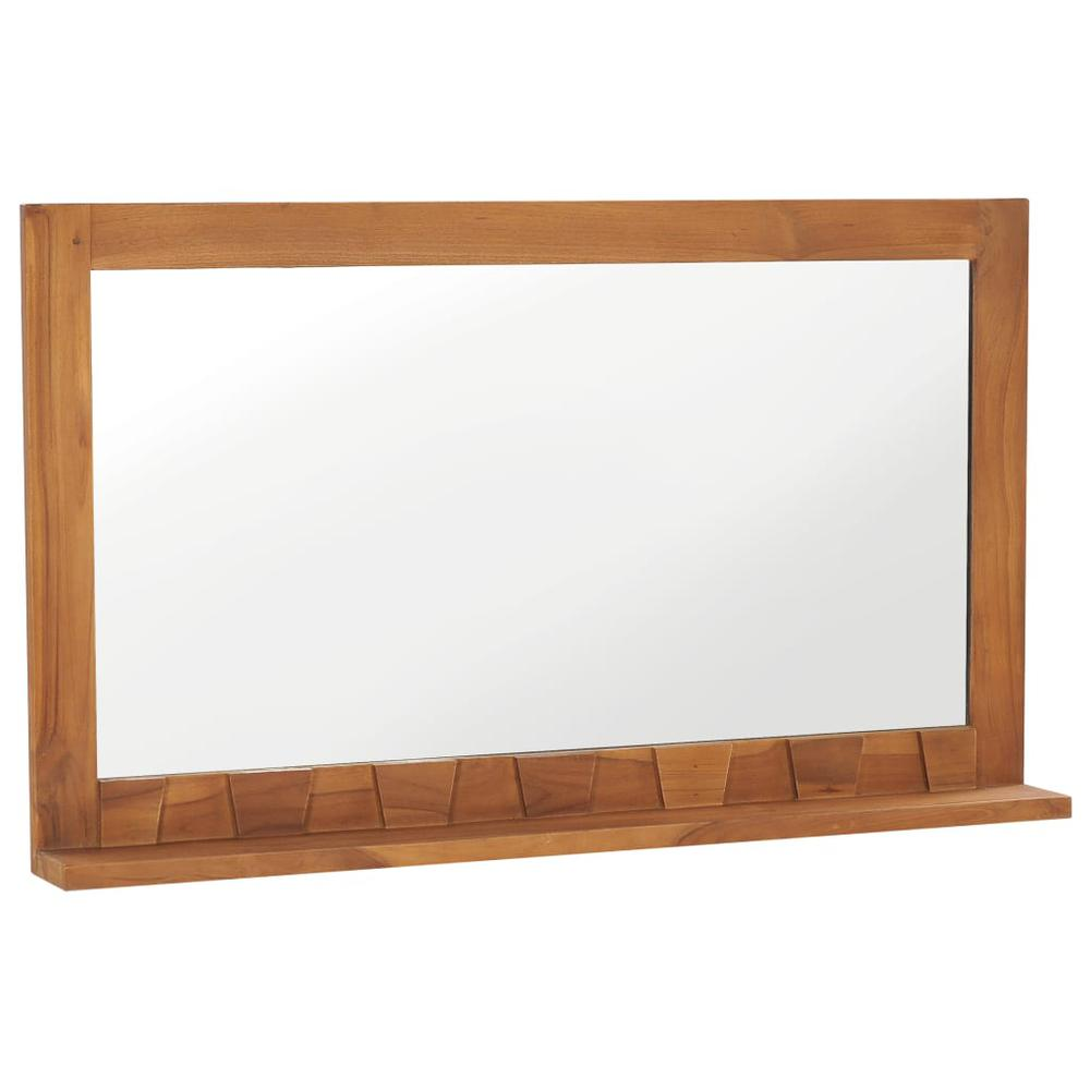 vidaXL Wall Mirror with Shelf 39.4"x4.7"x23.6" Solid Teak Wood, 289072