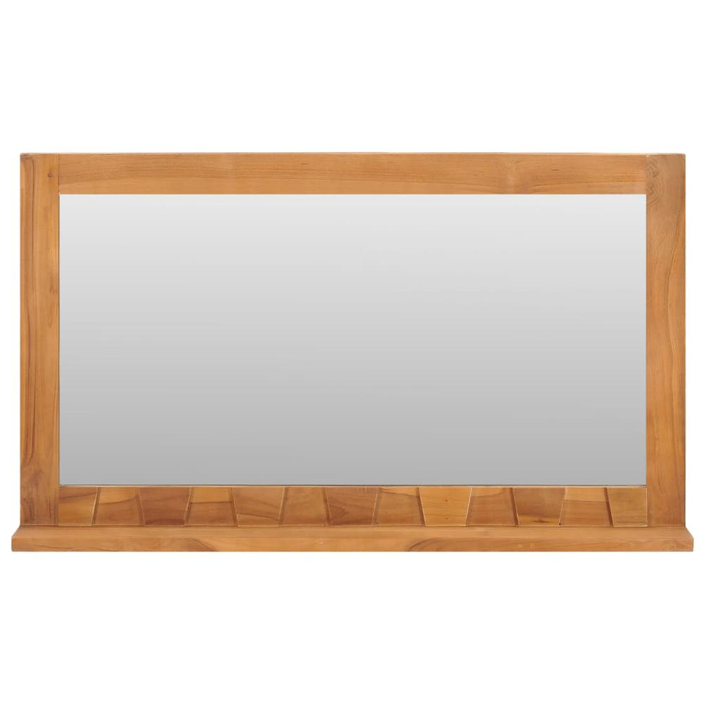 vidaXL Wall Mirror with Shelf 39.4"x4.7"x23.6" Solid Teak Wood, 289072